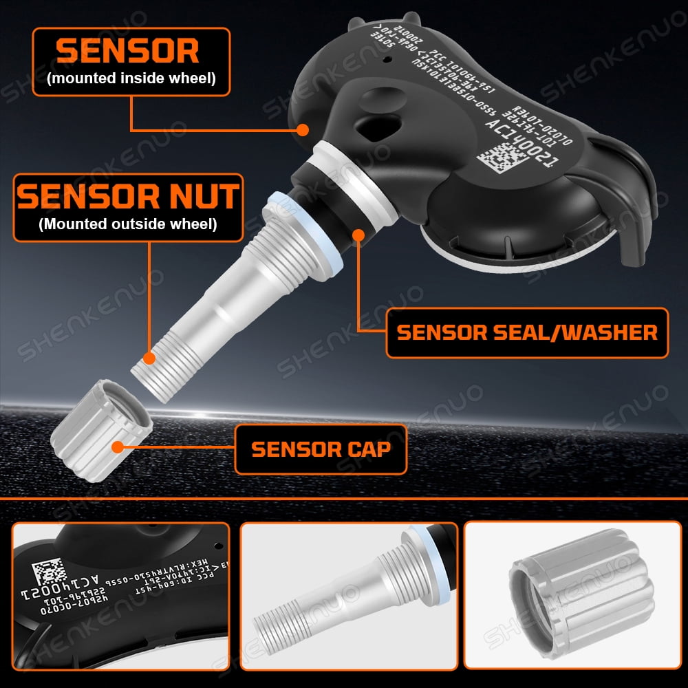 4PCS Pre-Programmed TPMS Sensor Tire Pressure Monitoring Sensor Toyota Sequoia 08-17 Sienna 06-20 Tundra 06-17 315Mhz