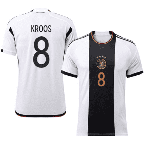 2022 Men's and Women's Germany Home World Cup Football Team Jersey KROOS 8# hot selling White Short sleeve Tops INS fashion sport running Soccer Uniforms SIZE XS-XXL