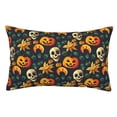 thumbnail image 1 of Fotbe Halloween Skull Funda de Almohada Decorativa Estilo Occidental, Lujo en Algodón, Fundas para Almohadas King, Cojín Estampado para Decoración del Hogar-14"x20", 1 of 6