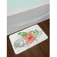 thumbnail image 2 of Hibiscus Bath Mat, Grunge Look Watercolor of Tropical Flower Interpretation, Plush Bathroom Decor Mat with Non Slip Backing, 29.5" X 17.5", Burnt Sienna Dust, by Ambesonne, 2 of 2