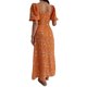 thumbnail image 4 of VISgogo Vestido de manga corta para mujer con estampado floral, correa de cuello cuadrado, versión dividida, ropa de verano VISgogo  moda, 4 of 5