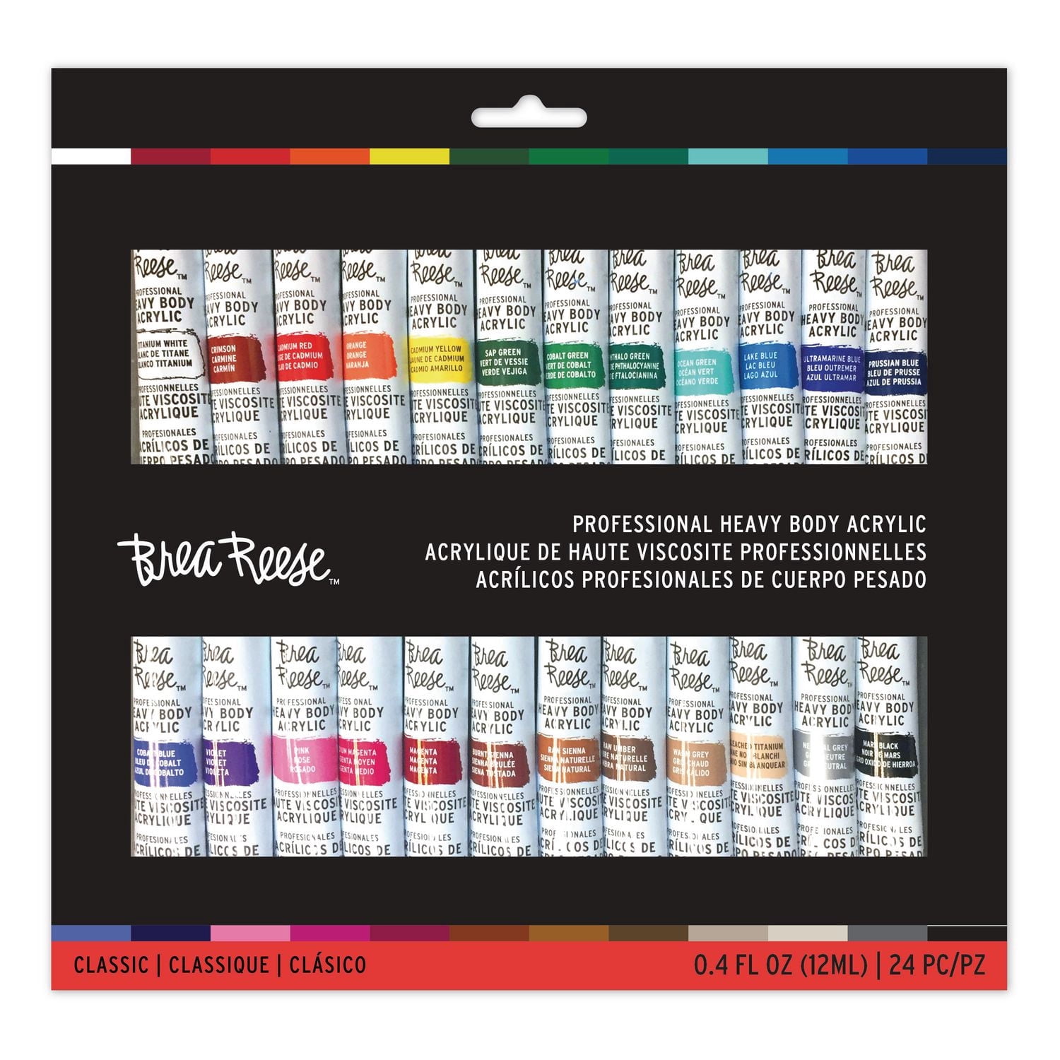 Ensemble de peinture acrylique Brea Reese, 24 pièces