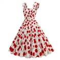 thumbnail image 5 of WMTBSRSW Swing Dresses for Women Cap Sleeve Hight Waist Cocktail Dresses Flowy 1950s Retro Audrey Style A Line Dresses Cute Fruit Printed Prom Ball Gown, 5 of 5
