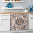 thumbnail image 6 of Blue Burnt Orange Boho Sink Skirt 11"Wx13"L,Dustproof Under Sink Curtain with Self Adhesive Tape,Antique Southwestern Ethnic Cabinet Curtain Cover for Bathroom Vanity,RV,Kitchen Cabinet Storage Shelf, 6 of 9