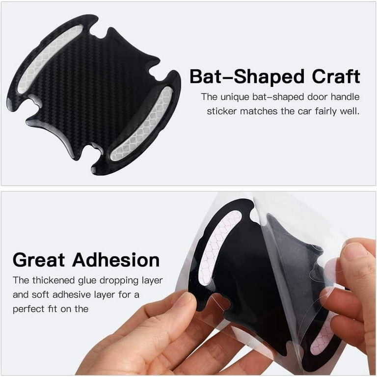 Car Door Protector Handle Cover Scratch Cup Bowl Sticker Guards Carbon  Fiber Exterior Accessories Reflective Decal White Black Pack of 4 