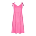 thumbnail image 4 of Patlollav Womens Sun Dress Solid Color Dress Summer Strap Dress A Line Midi Dress, 4 of 6