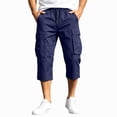 thumbnail image 7 of Mens Cargo Shorts Tactical Casual Lightweight Bermuda Shorts Hiking Travel Summer Below the Knee Shorts, 4XL, 7 of 7