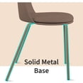 thumbnail image 6 of Set of 2 Stackable Dining Kitchen Chairs Plastic Armless Side with Back Curved Round Shape Chrome Metal Legs Indoor Outdoor Patio, Brown, 6 of 10