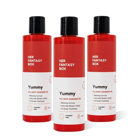 Her Fantasy Box Yummy | Body Wash - Indulgent Luxurious Body Wash for Deep Cleansing Moisturizing and Nourishing Skin - Refreshing Scent for All Skin Types - 3 Pack