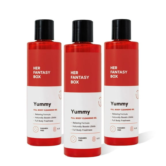 Her Fantasy Box Yummy | Body Wash - Indulgent, Luxurious Body Wash for Deep Cleansing, Moisturizing, and Nourishing Skin - Refreshing Scent for All Skin Types - 3 Pack