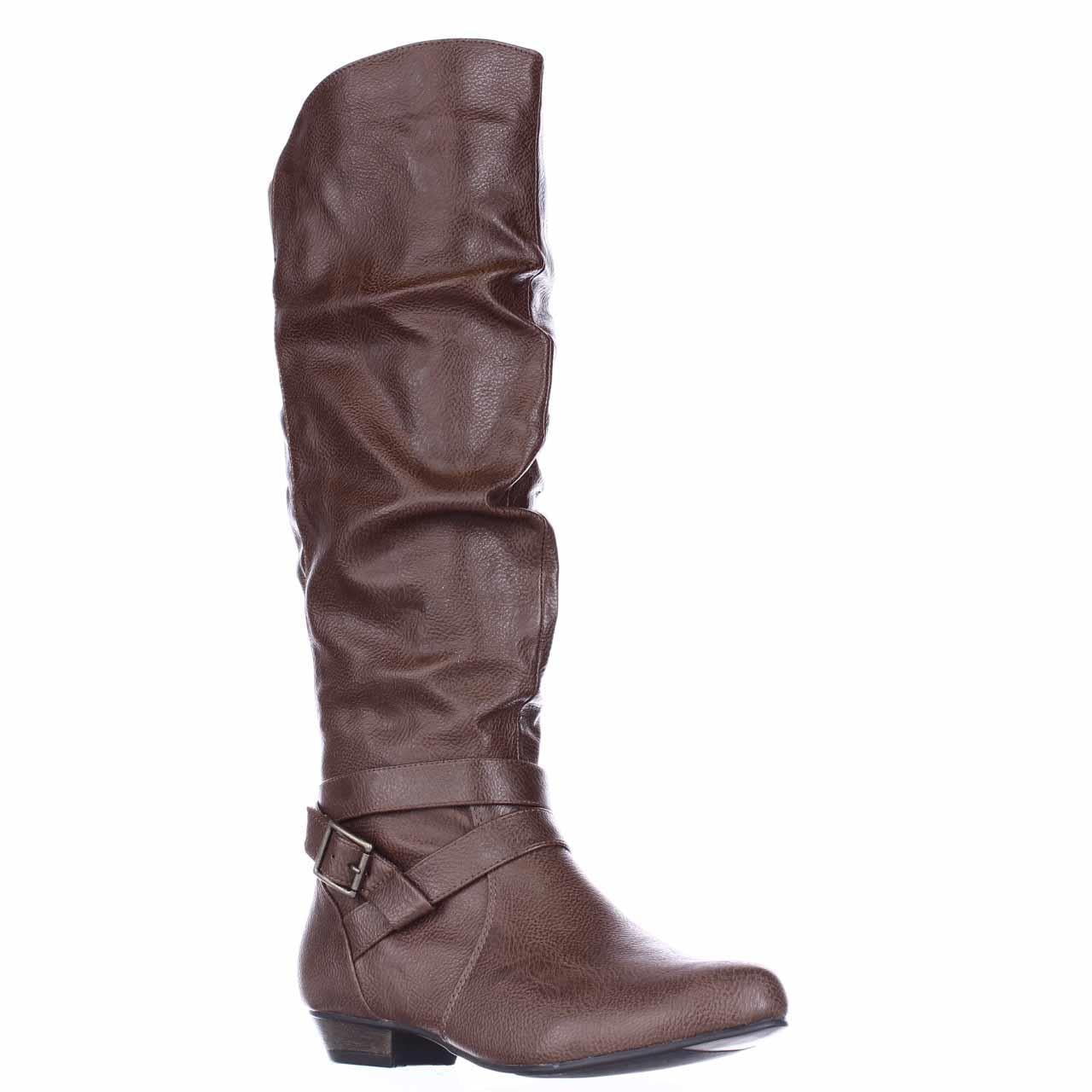 cognac slouch boots