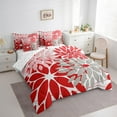 thumbnail image 3 of Manfei Dahlia Leaf Bedding Sets Full Size,Rustic Farmhouse Cabin Comforter Sets with Sheets,Red Gray Pink Bed in a Bag Full Size,Super Cozy Room Decoration,7-Piece, 3 of 7
