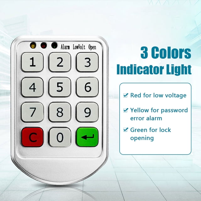 Homgeek Electronic Cabinet Lock Keypad Lock Independent & Open Dual Working Modes 3 Color Indicator Emergency Power Supply Password Protection Password Cabinet Locks for Home Public Places Drawer Lo