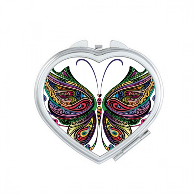 Beautiful Colorful Decorative Wings Mirror Travel Magnification Portable Handheld Pocket Makeup