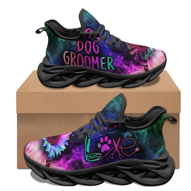 Zapatillas deportivas informales con estampado de peluquero canino para mujer, resistentes al desgaste, antideslizantes, para correr al aire libre, nuevas y cómodas para verano y otoño.