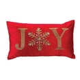 thumbnail image 2 of Melrose Set of 2 Red Beaded "Joy" and  "Noel" Christmas Throw Pillows 19", 2 of 3