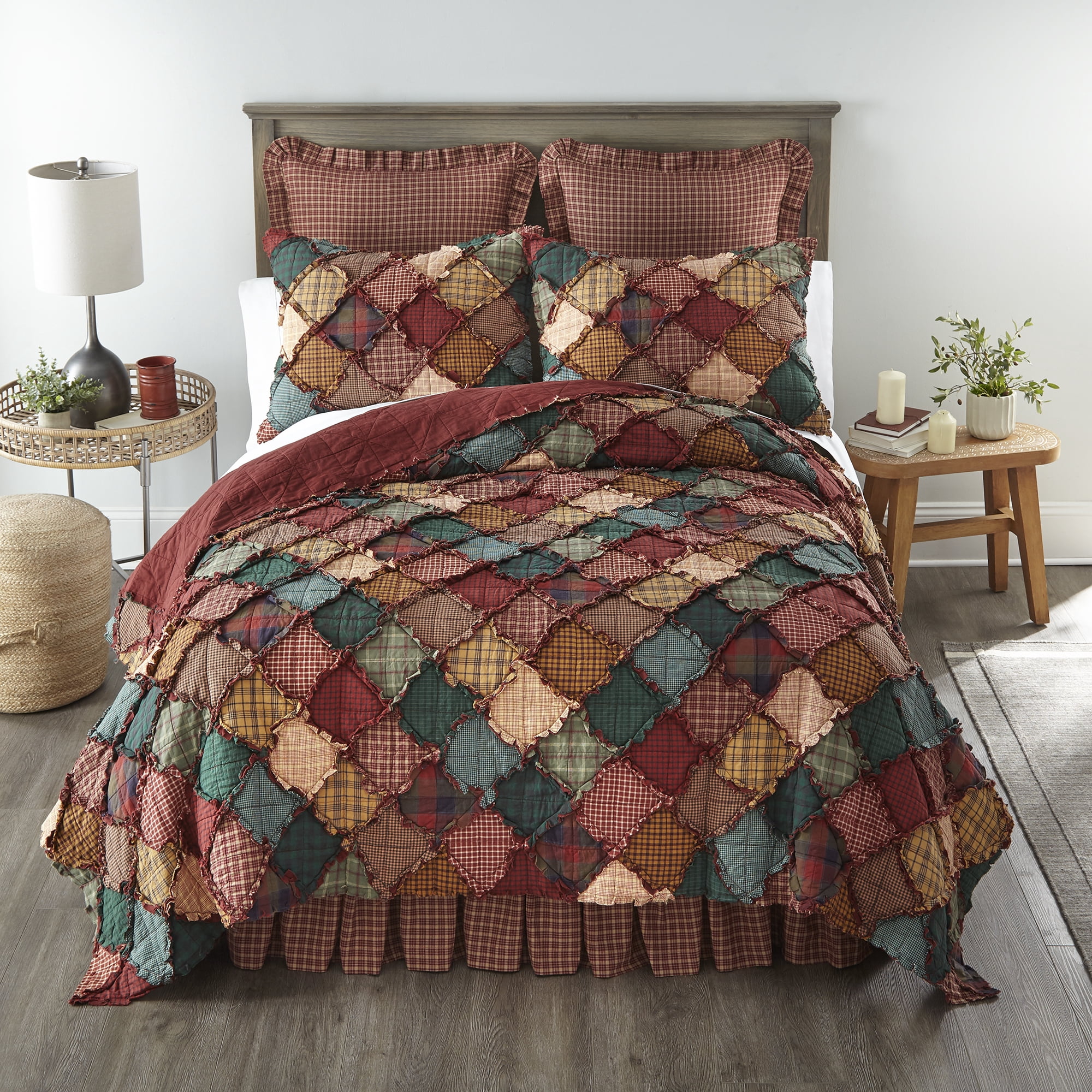 Donna Sharp Campfire King Ragged Pieced Cotton Lodge Quilt