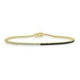 thumbnail image 2 of Beautiful 3MM 8cT Round Cut Lab Created Black Diamond Valentiene Wedding Tennis Bracelet For Her 14k Yellow Gold Plated 7" 925 Silver, 2 of 4