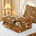 thumbnail image 6 of Erosebridal Bohemian Bug Bee Zipper Queen Comforter Set with Fitted Sheet and 2 Pillowcases,Retro Flowers Zipper Bedding Set,Brown White,Reversible,4pcs, 6 of 8