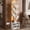 White, variant on Casacomoda 6 Tier Tall Tree Bookshelf with LED Lights, Bookcase with Double Storage Cabinet, Narrow Corner Display Shelf, Floor Standing Organizer for Living Room, Bedroom, Home Office, Vintage