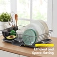 thumbnail image 3 of Juego de escurridor de platos de 3 piezas que ahorra espacio, organizador de cocina eficiente para secado y almacenamiento rápido, incluye soporte para cubiertos y escurridor, 3 of 6