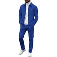thumbnail image 3 of Zenithor Men's 2 Piece Outfits Winter Warm Long Sleeve Button-Up Shirts and Elastic Waist Cargo Pants Set for Commute Casual S-3XL, 3 of 7