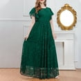 thumbnail image 2 of Moxiu Women's Plus Size Boho Floral Maxi Dress Curvy Short Sleeve Loose V Neck Flomal Long Dress Summer Wrap Empire Waist Long Dress 2025 Green,XXXXL, 2 of 8