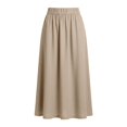thumbnail image 7 of Maxi Flowy Skirts for Women Summer Elastic High Waisted Dressy Casual Ruffle Asymmetrical Hem Long Linen Wrap Skirt, 7 of 7