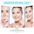 thumbnail image 3 of Makeup 21 Led Vanity Mirror with Lights, 1x 2x 3x Magnification, Touch Screen Switch, 180 Degree Rotation, Dual Power Supply, Portable Trifold Makeup Mirror, 3 of 6