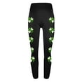thumbnail image 3 of QATAINLAV Women's St Patricks Day Running Leggings Funny Shamrock Clover Print Soft Stretchy Yoga Pants Casual High Waisted Tummy Control Tights Black XXL Todays Daily Sales, 3 of 5