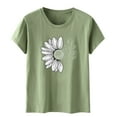 thumbnail image 5 of DondPO Tshirts for Women,Summer Tops Women Sunflower Summer T Shirt Loose Blouse Tops Girl Graphic Casual Tees Graphic Tees,Tshirts Shirts,Women's Tops,Short Sleeve Tops Mint Green L, 5 of 5