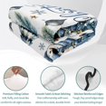 thumbnail image 4 of Quilts King Size Bedding Set, Blue Christmas Lightweight Quilted Comforter, Snowman Xmas Tree Balls Snowflake Pine Needle Reversible Bedspread Coverlet with Pillow Covers for All Season, 96" x 106", 4 of 9