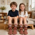 thumbnail image 4 of 3D Animal Hugging Crew Socks, Knit Warm Non-Slip Floor Socks with Plush Doll Decor, Small Size 7.09 Inch (1 Pair), 4 of 5
