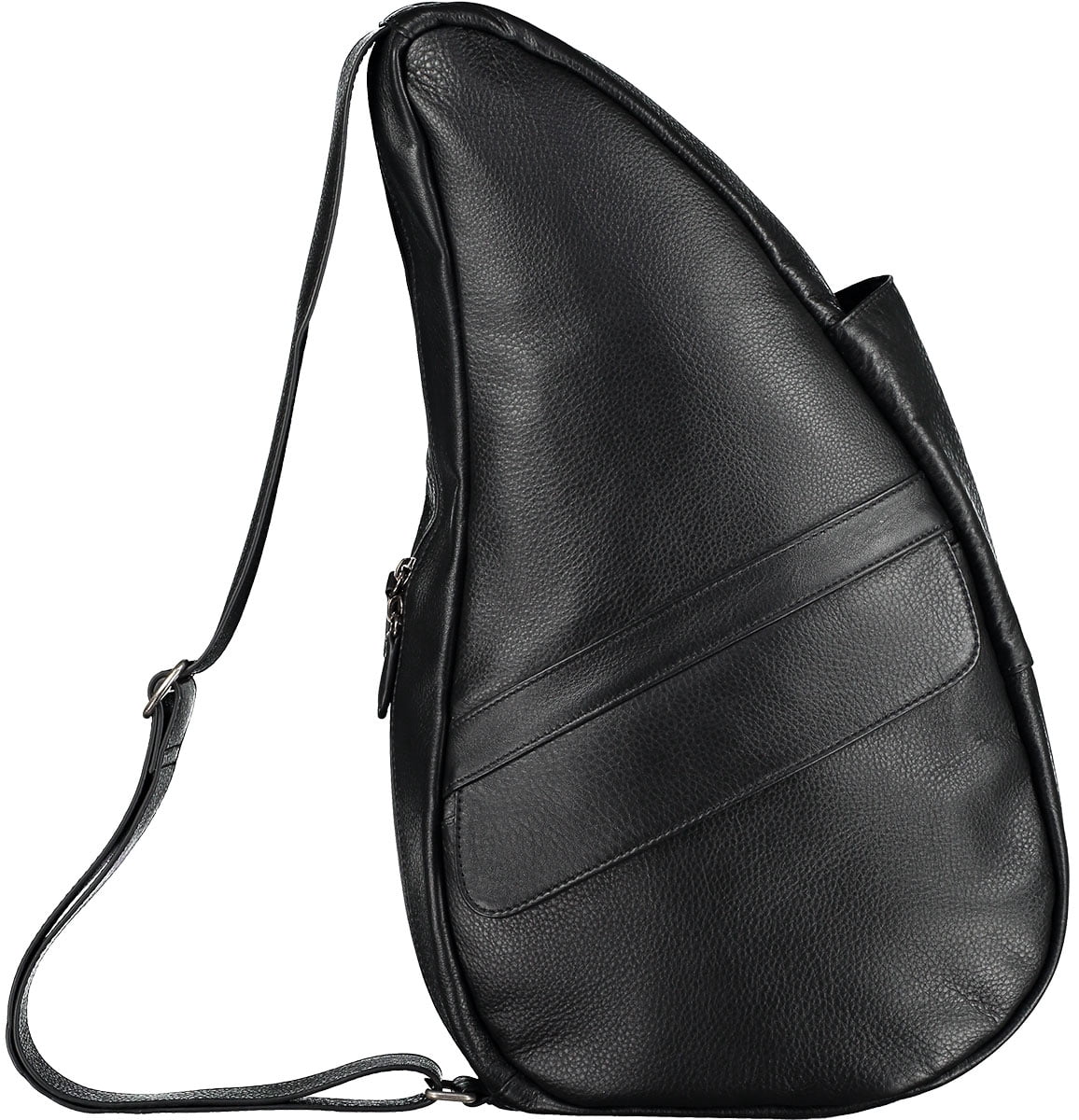 AmeriBag 19" Leather Crossbody Sling Healthy Back Bag (Black)