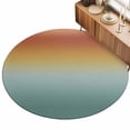 thumbnail image 2 of Small Round Rug 3Ft, Burnt Orange Teal Ombre Non-Slip Washable Circle Rugs Carpet, Modern Gradient Abstract Art Indoor Outdoor Rug Floor Mats Throw Runner for Bedroom Living Room Bathroom, 2 of 8