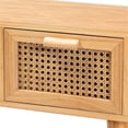 thumbnail image 6 of Baxton Studio Falan Mid-Century Modern Oak Brown Finished Wood 2-Drawer Console Table with Rattan,Wholesale Interiors, 6 of 10