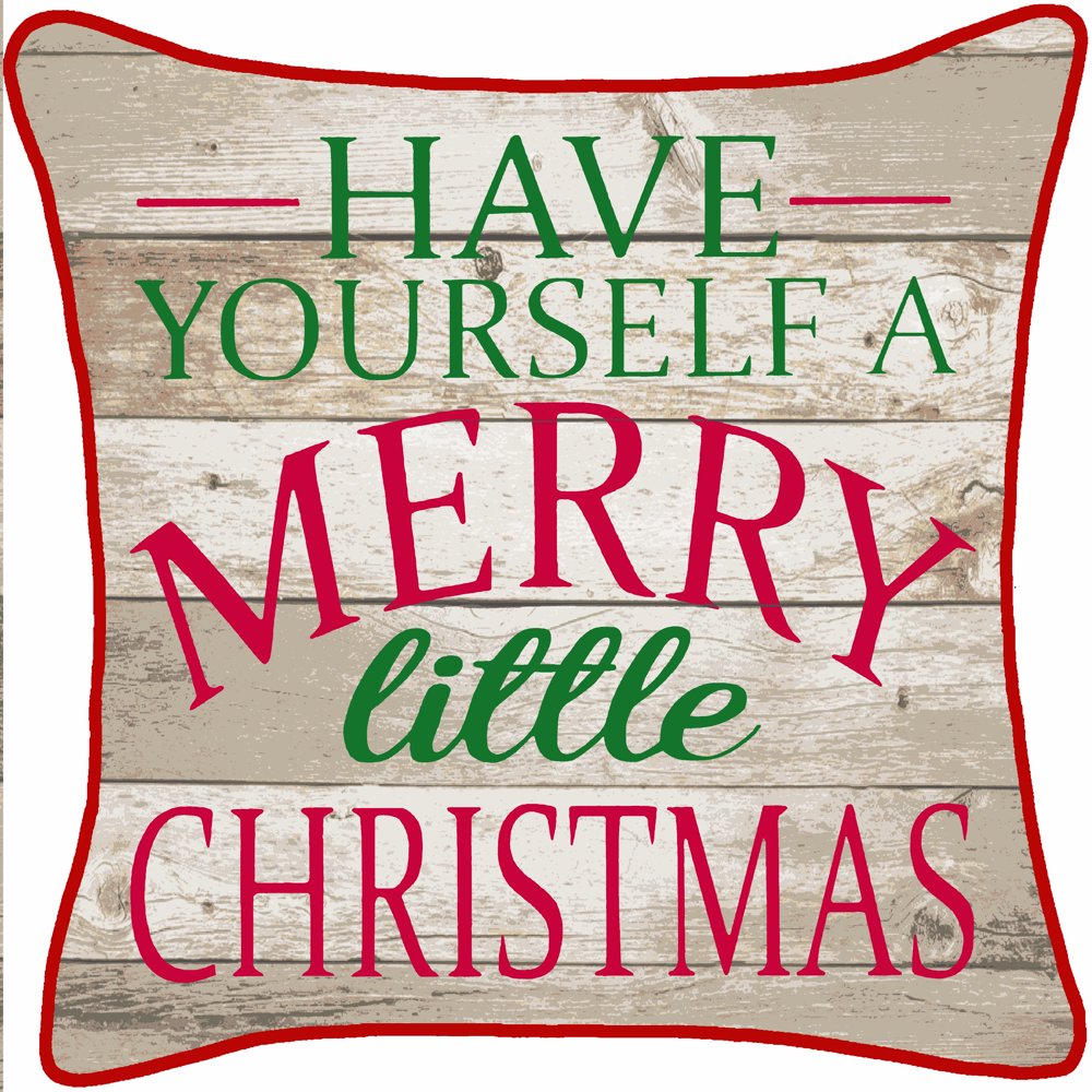 Mainstays Brand 16" Square Green and Red Christmas Outdoor Throw