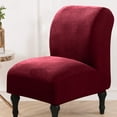 thumbnail image 3 of KBOOK Armless Accent Chair Cover Stretch Jacquard Slipper Chair Slipcover for Living Room (XL, Wine Red), 3 of 7