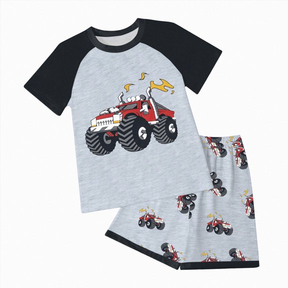 Toddler Boy Summer Outfit Cartoon Printed Short Sleeve Shorts Clothes Casual Summer Kids Suit Boys Clothing Set 2-8T