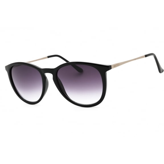 Nautica N2215S 001 55mm Round Sunglasses Women's Black