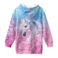 thumbnail image 5 of Psesaysky Girls Hoodies Sweet Horse Gradient Print Pullover Hooded Sweatshirts Kids Warm Casual Hoodie Dress Outfits Fall Winter Clothes for 11-12 Years, 5 of 7