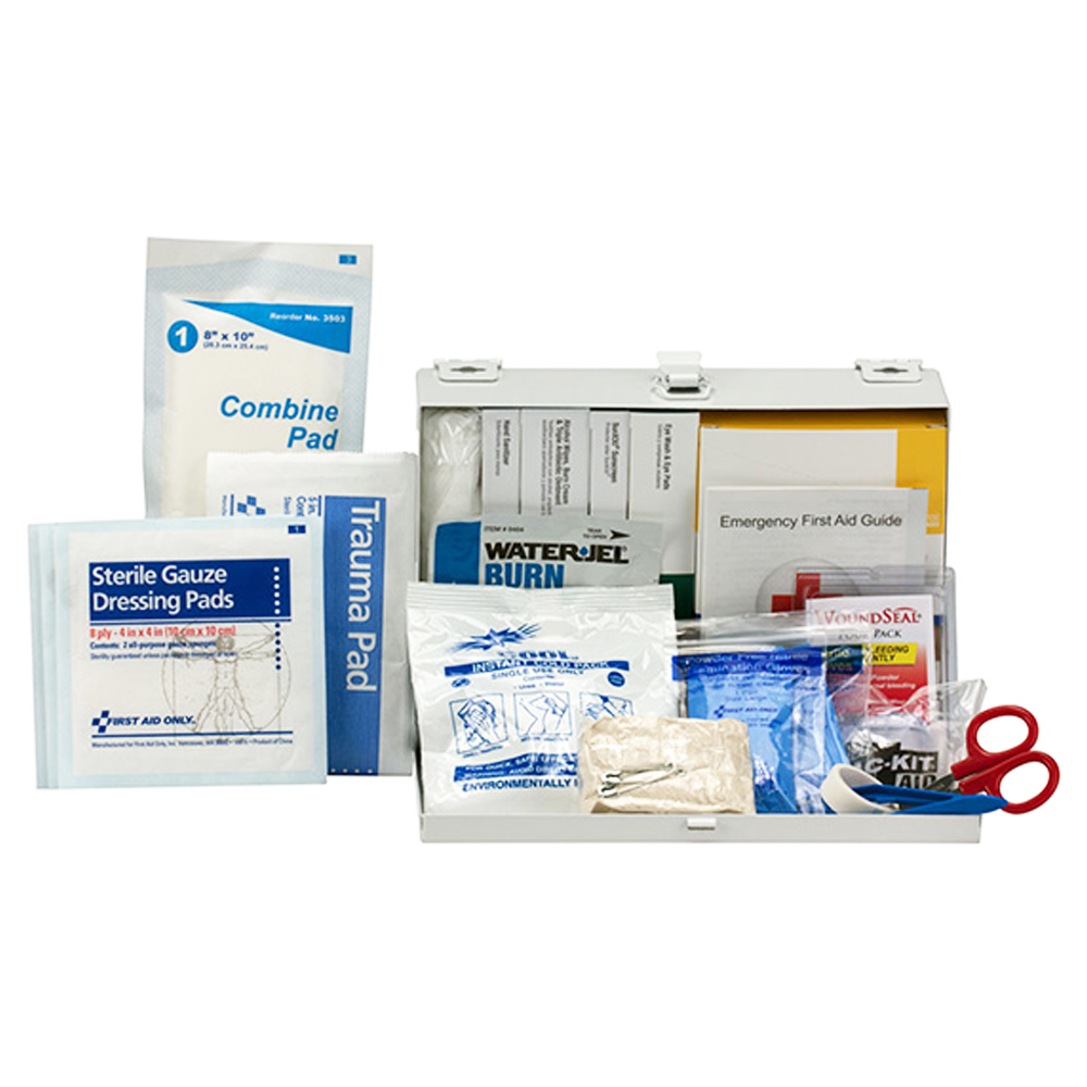 First Aid Kit and Housing, Metal 180 Components, 25 People Served 90670