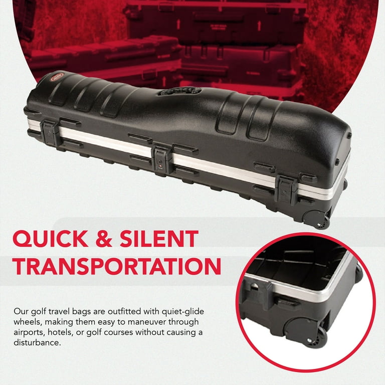 SKB Cases ATA Deluxe Hard Plastic Storage Wheeled Golf Bag Travel