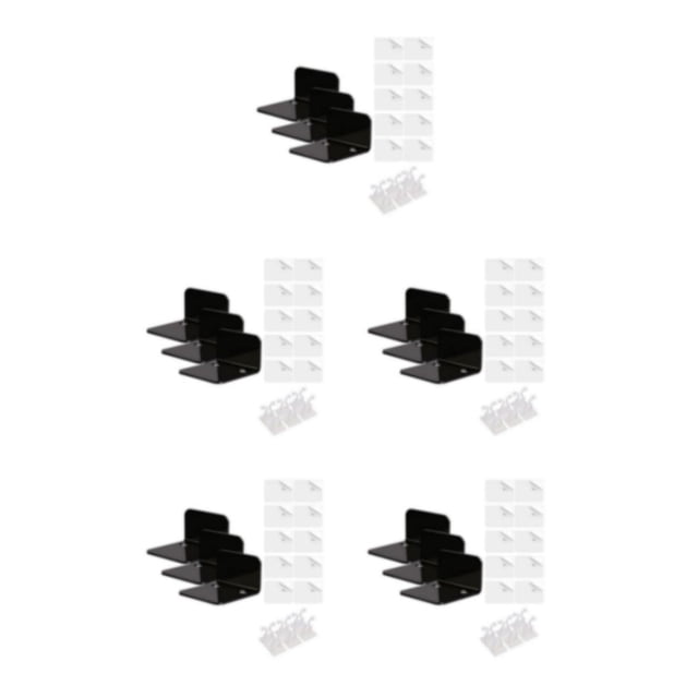 Kenally Estantes de pared duraderos y elegantes de 3 piezas, fácil instalación, almacenamiento multifuncional negro Type2 NO2