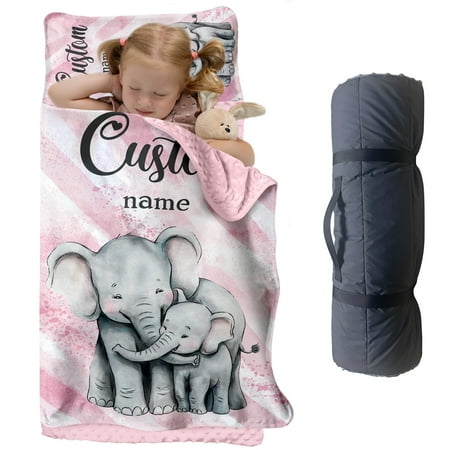 Custom Elephant Family Nap Mat for Toddlers Personalized Sleeping Bag with Nap Blanket Pink Brush Theme Roll Up Mat for Daycare or Preschool(Cushions + Pillows22.5 x55 +Blanket size: 33.5 x 45 ) Custom Elephant Family Nap Mat for Toddlers Personalized Sleeping Bag with Nap Blanket Pink Brush Theme Roll Up Mat for Daycare or Preschool(Cushions + Pillows22.5 x55 +Blanket size: 33.5 x 45 )