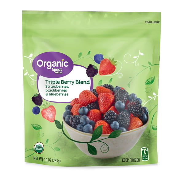 Great Value Organic Triple Berry Blend, 10 oz