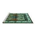 thumbnail image 2 of Ahgly Company Machine Washable Indoor Square Persian Turquoise Blue Traditional Area Rugs, 6' Square, 2 of 4