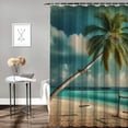 thumbnail image 2 of Orinice Palm Tree Swing Beach Bathroom Decor Set with Hooks 100% Polyester Shower Curtain for Bathroom Decoration, Colorful Luxurious Graphic Print Polyester Fabric Fashion Shower Curtain Set, 2 of 7