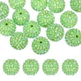 thumbnail image 1 of Uxcell 20mm Resin Rhinestone Beads for Beadable Pen, 20 Pack Ball Disco Beads for Jewelry Making, Light Green AB, 1 of 7
