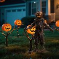 thumbnail image 2 of Halloween Scarecrow Decorations 8 Pack Acrylic Window Yard Signs 20x6 Inch Skeleton Pumpkin Cutouts for Outdoor Scenes, 2 of 4